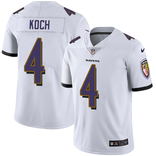 2019 men Baltimore Ravens #4 Koch white Nike Vapor Untouchable Limited NFL Jersey